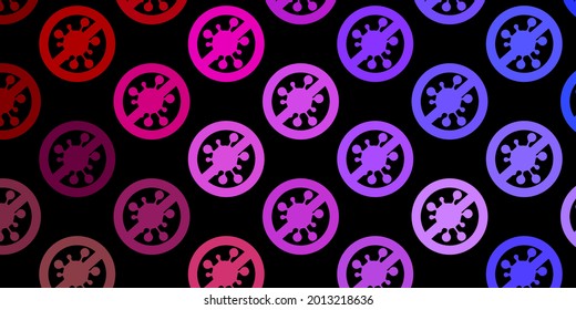 Dark Blue, Yellow vector texture with disease symbols. Simple design in abstract style with infection forms. Simple drawing against danger fever.