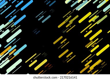 Dark Blue, Yellow vector texture with colorful lines. Lines on blurred abstract background with gradient. Pattern for ads, posters, banners.