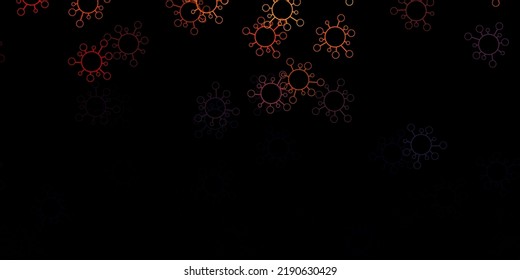 Dark blue, yellow vector texture with disease symbols. Smart illustration with covid signs in decorative style. Best design for quarantine events.
