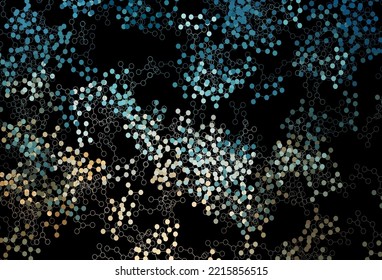 Dark Blue, Yellow vector texture with artificial intelligence concept. Abstract illustration with links and dots of AI. Smart design for promotion of bid data.