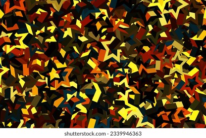 Dark Blue, Yellow vector texture with beautiful stars. Stars on blurred abstract background with gradient. Smart design for your business advert.