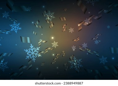 Dark Blue, Yellow vector texture in birthday style. A Smart Illustration with gradient Christmas elements. Template for lettering, typography.