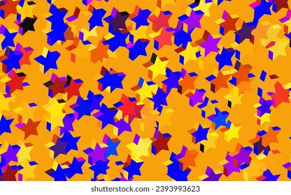 Dark Blue, Yellow vector texture with beautiful stars. Glitter abstract illustration with colored stars. Pattern for astronomy websites.