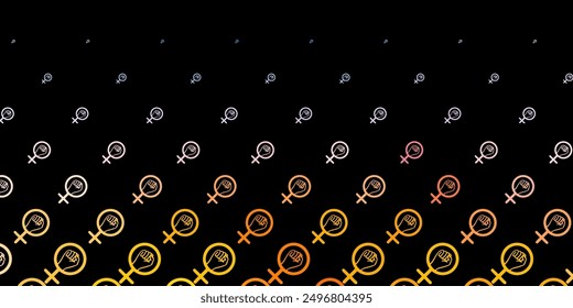 Dark Blue, Yellow vector texture with women's rights symbols. Colorful illustration with gradient feminism shapes. Elegant design for wallpapers.