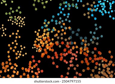 Dark Blue, Yellow vector texture with artificial intelligence concept. Colorful design in simple style with AI links. Smart design for promotion of bid data.