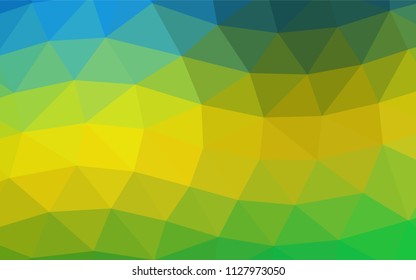 Dark Blue, Yellow vector triangle mosaic background. Shining illustration, which consist of triangles. Brand new style for your business design.