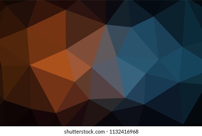 Dark Blue, Yellow vector triangle mosaic cover. A sample with polygonal shapes. Template for cell phone's backgrounds.