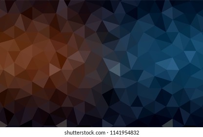 Dark Blue, Yellow vector triangle mosaic template. Triangular geometric sample with gradient.  Brand new style for your business design.