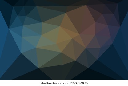 Dark Blue, Yellow vector triangle mosaic template with a heart in a centre. Illustration in abstract style with triangles. Pattern for a brand book's backdrop.