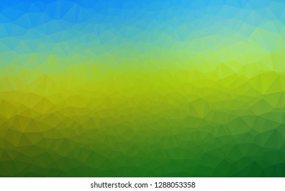 Dark Blue, Yellow vector triangle mosaic cover. Geometric illustration in Origami style with gradient. Polygonal design for your web site.