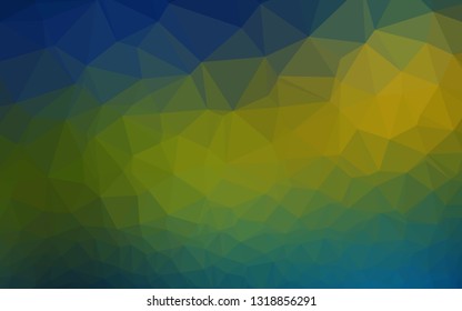 Dark Blue, Yellow vector triangle mosaic texture. A vague abstract illustration with gradient. Triangular pattern for your business design.