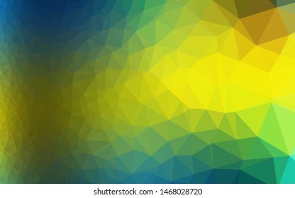 Dark Blue, Yellow vector triangle mosaic texture. Glitter abstract illustration with an elegant design. The best triangular design for your business.