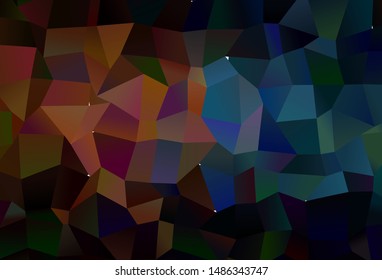 Dark Blue, Yellow vector triangle mosaic texture. Geometric illustration in Origami style with gradient.  Pattern for a brand book's backdrop.