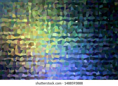 Dark Blue, Yellow vector triangle mosaic background. Shining polygonal illustration, which consist of triangles. Completely new template for your banner.