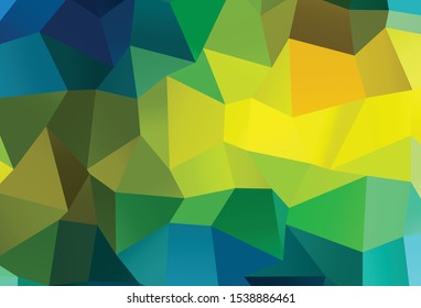 Dark Blue, Yellow vector triangle mosaic cover. Glitter abstract illustration with an elegant design. Template for your brand book.