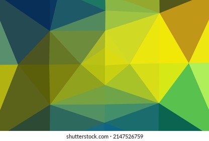 Dark Blue, Yellow vector triangle mosaic cover. Glitter abstract illustration with an elegant design. Textured pattern for background.