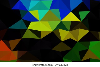 Dark Blue, Yellow vector triangle mosaic pattern. Shining illustration, which consist of triangles. The template can be used as a background for cell phones.