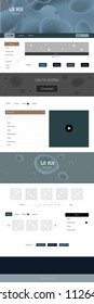 Dark Blue, Yellow vector ui ux kit with lines, ovals. Creative illustration in halftone marble style with gradient. This sample is for your website.