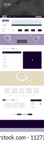 Dark Blue, Yellow vector web ui kit with lamp shapes. Shining curly illustration in marble style with gradient. Simple colorful design for websites.