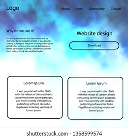 Dark Blue, Yellow vector web ui kit with nebula stars. Simple Material Design Kit with colorful clouds in header. This sample is for your website.