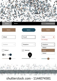 Dark Blue, Yellow vector wireframe kit with dots. Colorful Style guide with circles on abstract background. Beautiful layout for websites, landing pages.