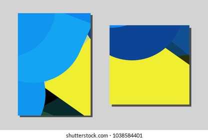 Dark Blue, Yellowvector template for landing pages. Abstract booklet on colored background with gradient. Completely new template for your brand book.