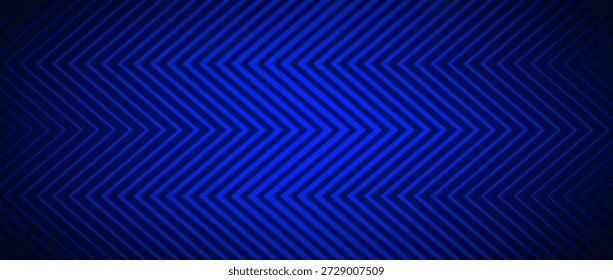 Fundo de linha de ziguezague azul escuro. Papel de parede de padrão de divisa abstrata moderno. Textura de seta de esporte ou de jogo masculino. Fundo de ziguezague profundo da marinha para folheto, banner, cartaz, capa, apresentação. Vetor