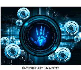 dark blueLight Abstract Technology background for computer graphic website internet and business. illustration. abstract digital. infographics. motion move neon. fingerprint. Hand print. vector