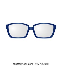 Dark blue-rimmed glasses. Isolated on a white background.