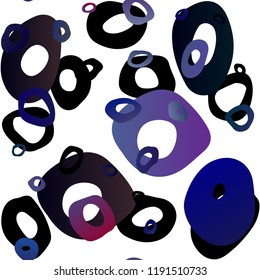 Dark BLUES vector seamless cover with circles. Blurred bubbles on abstract backdrop with colorful gradient. Template for business cards, websites.