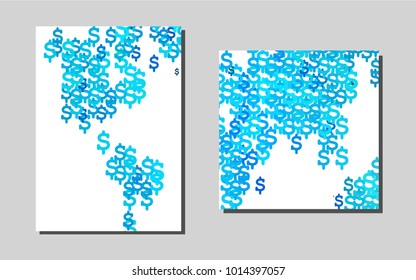 Dark BLUEvector background for presentations. Glitter abstract design concept with text box. Beautiful design for cover of notepads.