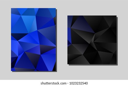 Dark BLUEvector background for presentations. Glitter abstract design concept with text box. Pattern can be used as a template for calendars.