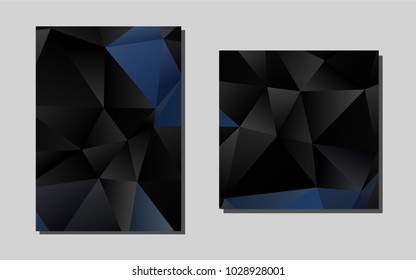 Dark BLUEvector banner for websites. Abstract booklet on colored background with gradient. Pattern for beautiful business cards, folders.