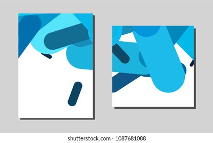 Dark BLUEvector banner for websites. Abstract booklet on colored background with gradient. Pattern can be used as a template for calendars.