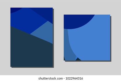 Dark BLUEvector brochure for ui, ux design. Beautiful colored sample in A4 size. New design for a poster, banner of your website.