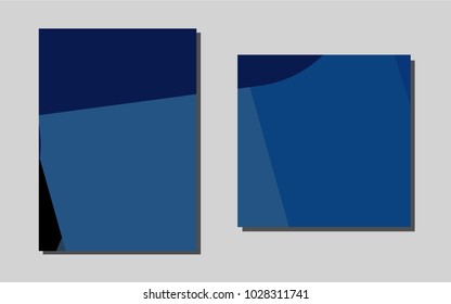 Dark BLUEvector brochure for ui, ux design. Abstract booklet on colored background with gradient. Completely new template for your brand book.