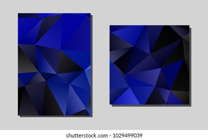 Dark BLUEvector brochure for ui, ux design. Booklet with textbox on colorful abstract background. Pattern can be used as a template for calendars.