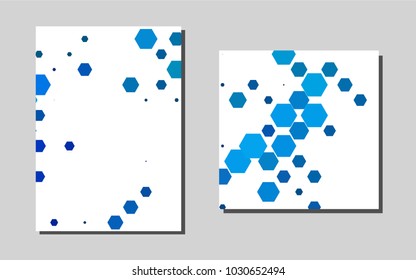 Dark BLUEvector brochure for ui, ux design. Glitter abstract design concept with text box. New design for a poster, banner of your website.