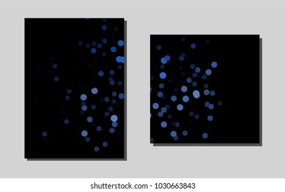 Dark BLUEvector brochure for ui, ux design. Glitter abstract design concept with text box. The pattern can be used for any ad, booklets.