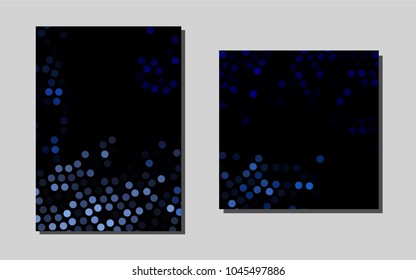Dark BLUEvector brochure for ui, ux design. Glitter abstract design concept with text box. Completely new template for your brand book.