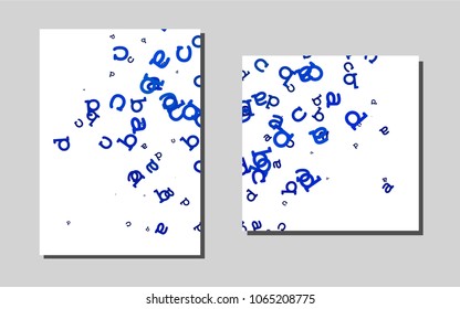 Dark BLUEvector brochure for ui, ux design. Booklet with textbox on colorful abstract background. The pattern can be used for any ad, booklets.