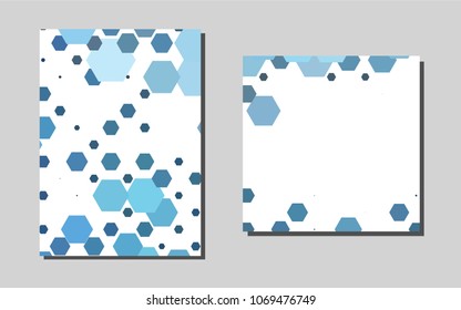 Dark BLUEvector brochure for ui, ux design. Abstract booklet on colored background with gradient. Pattern for beautiful business cards, folders.