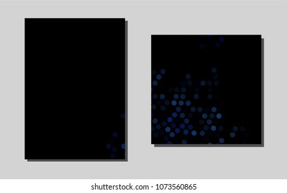 Dark BLUEvector brochure for ui, ux design. Booklet with textbox on colorful abstract background. Completely new template for your brand book.