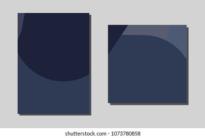 Dark BLUEvector brochure for ui, ux design. Booklet with textbox on colorful abstract background. Pattern for beautiful business cards, folders.