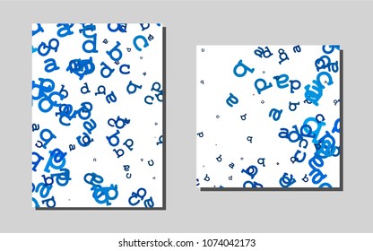 Dark BLUEvector brochure for ui, ux design. Booklet with textbox on colorful abstract background. Beautiful design for cover of notepads.