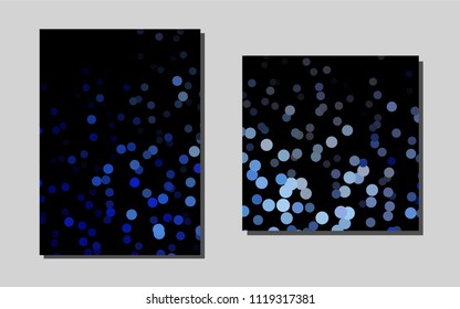 Dark BLUEvector brochure for ui, ux design. Glitter abstract design concept with text box. Pattern for ads, leaflets, labels of your business.