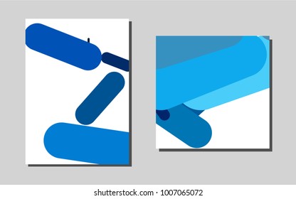 Dark BLUEvector cover for Envelopes. Abstract booklet on colored background with gradient. Beautiful design for cover of notepads.