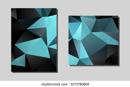 Dark BLUEvector cover for Envelopes. Abstract booklet on colored background with gradient. New design for a poster, banner of your website.