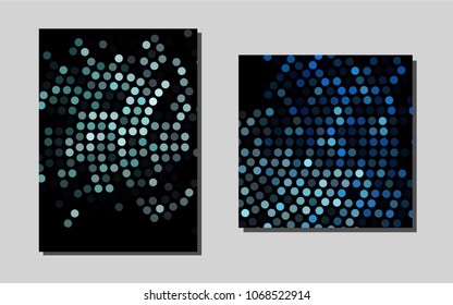 Dark BLUEvector cover for Envelopes. Beautiful colored sample in A4 size. Pattern for beautiful business cards, folders.