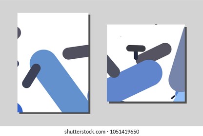 Dark BLUEvector cover for Envelopes. Booklet with textbox on colorful abstract background. Pattern can be used as a template for calendars.